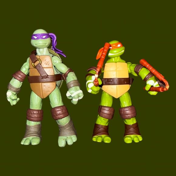 TMNT 2012 TNT Battle Shell Donatello & Michelangelo Action Figures - Picture 6 of 6